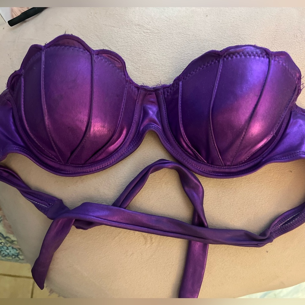 Purple Seashell Strapless Disney Bra